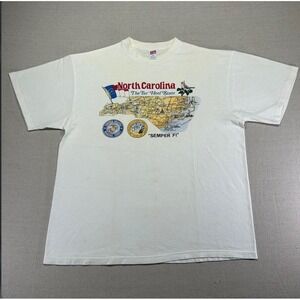 VTG Men's XL North Carolina Tar Heel State USMC Semper Fi T-Shirt SINGLE STITCH